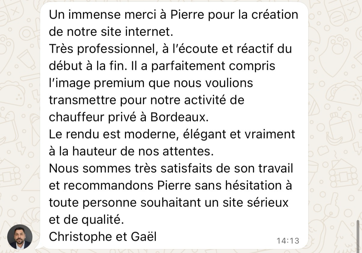 Témoignage Christophe & Gaël — Chauffeur Privé Bordeaux