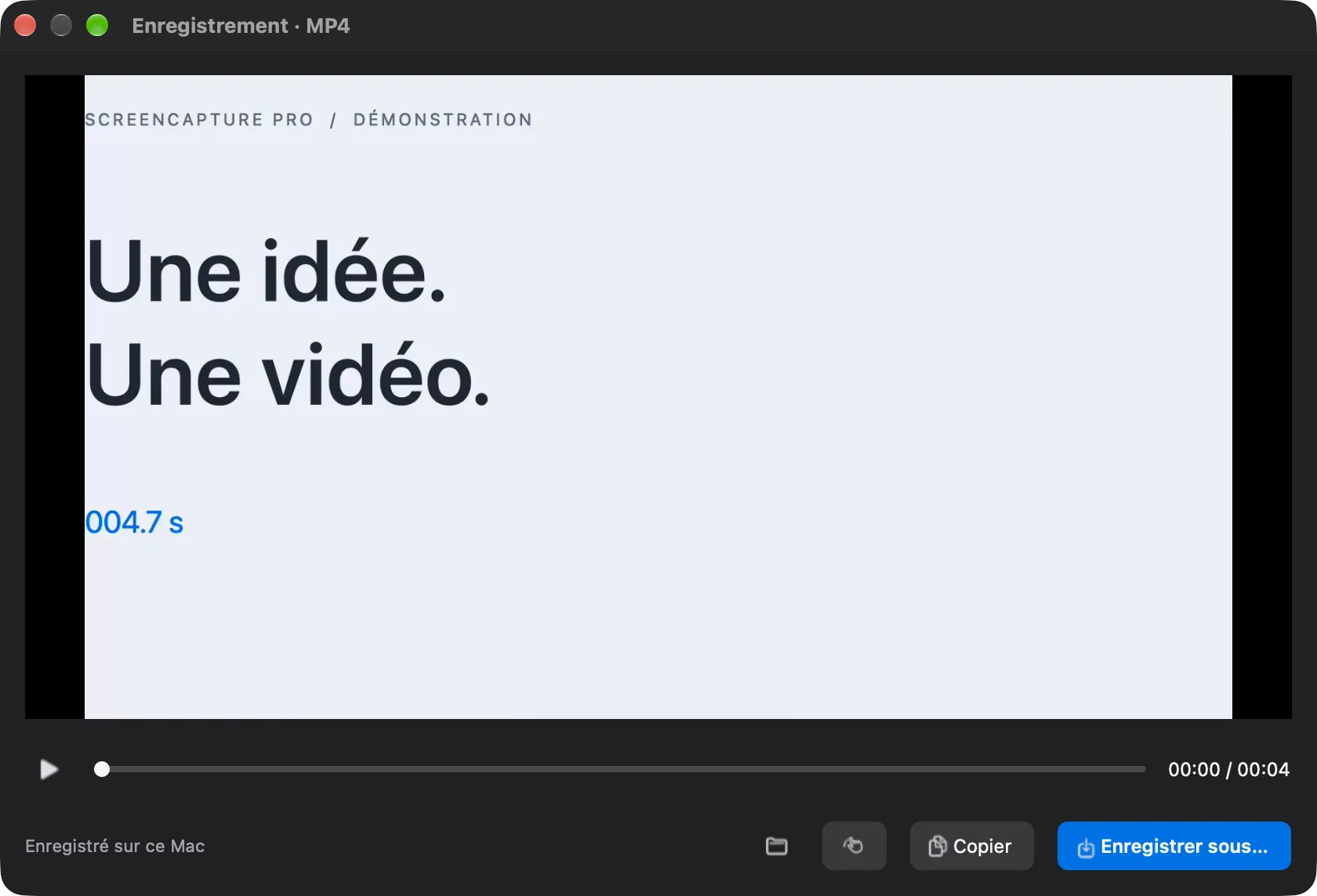 Le lecteur vidéo de ScreenCapture Pro